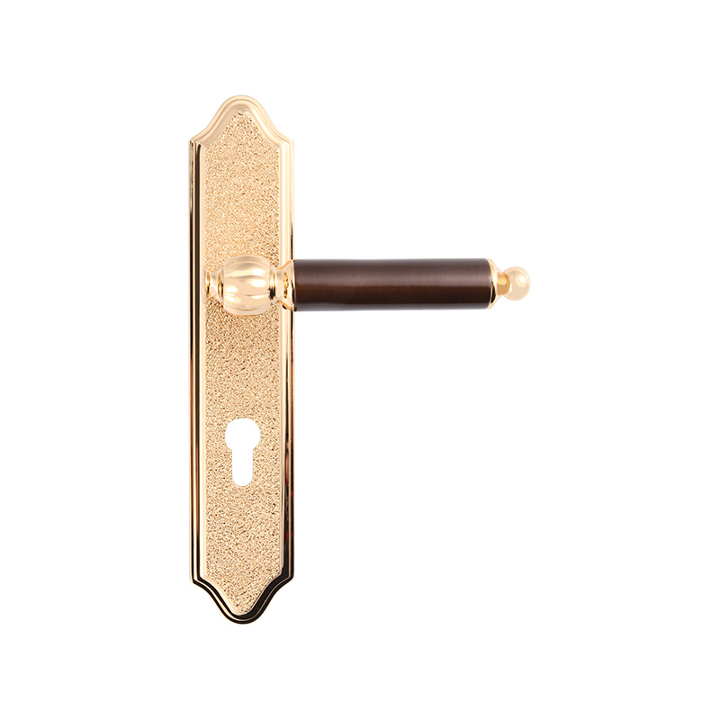 516-316 Pure Copper 24K Real Gold Light Luxury Door Lock Conjoined Lock