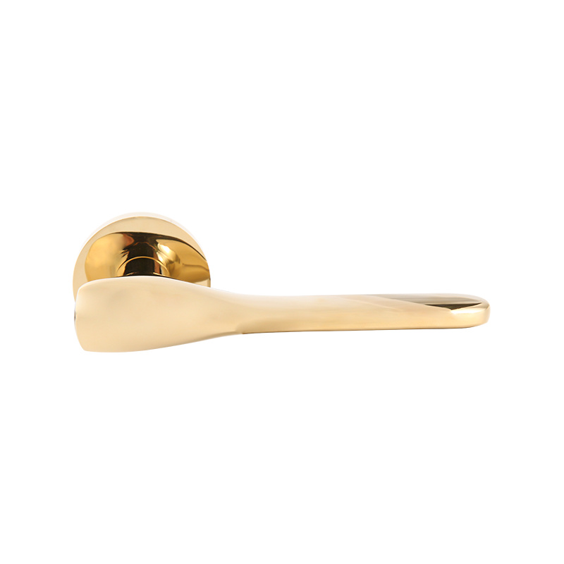 1732 French Light Luxury Pvd Bright Gold Split Door Lock