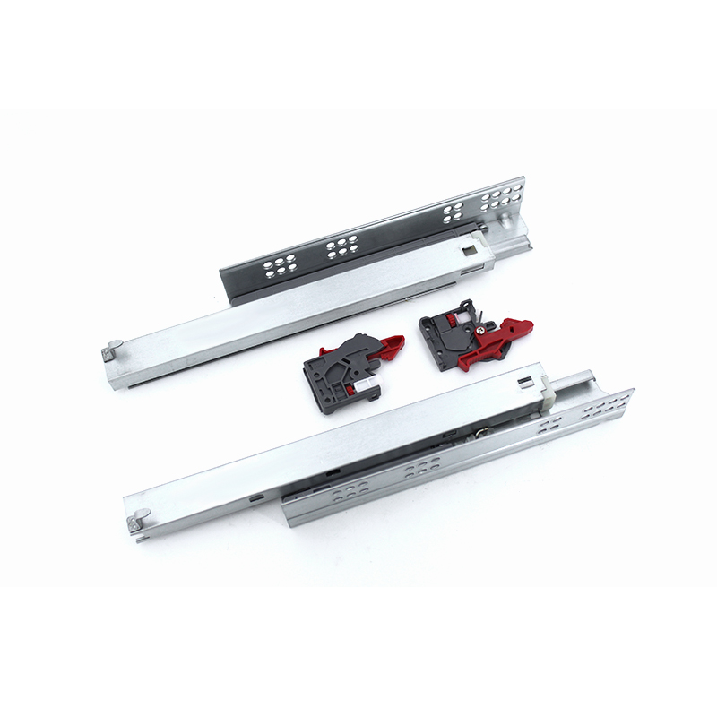 Three-section buffer rebound damping nakatagong gabinete drawer bottom support slide