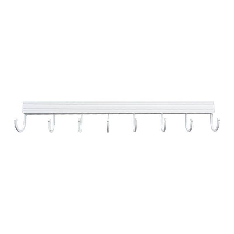 8 Hooks Multifunctional Kitchen Rack Wall Storage Movable Hooks