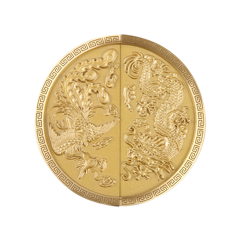 Dragon at Phoenix-2 Brass Chinese Dragon at Phoenix Cabinet Wardrobe Handle